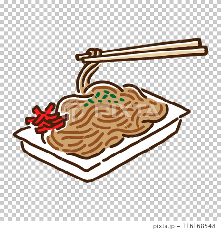 お祭りの屋台で売られている焼きそば お祭りの屋台で売られている焼きそば 116168548