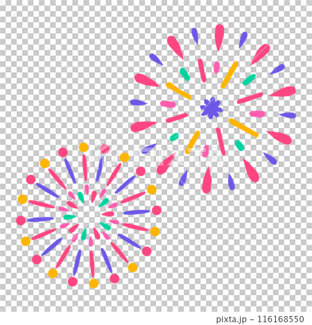 お祭りの空に上がる花火 116168550
