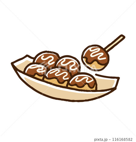 日本の祭の屋台で売られている『たこ焼き』 日本の祭の屋台で売られている『たこ焼き』 116168582