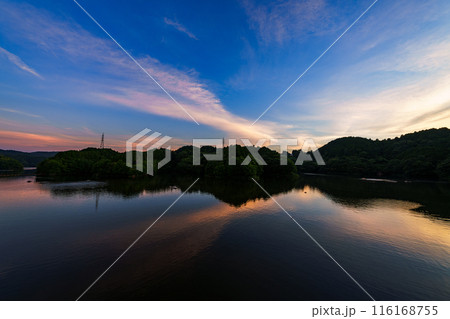 2024年夏布目ダムの夕景 日没前からゴールデンアワーを経てブルーアワーまで広角 ゴールデンアワー④ 2024年夏布目ダムの夕景 日没前からゴールデンアワーを経てブルーアワーまで広角 ゴールデンアワー④ 116168755