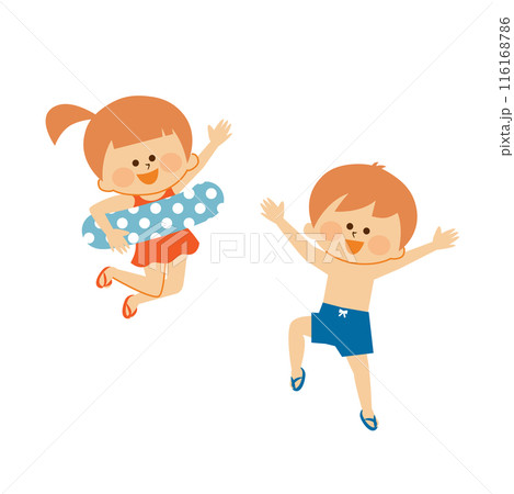 水着を着た子供のイラスト 116168786