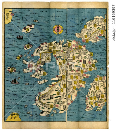 江戸時代、九州地方の古地図［筑前・肥前・豊前・日向・薩摩ほか