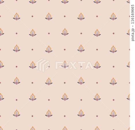 Beige and Red Floral Pattern 116169665