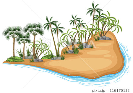 Tropical Island with Palm Trees 116170132