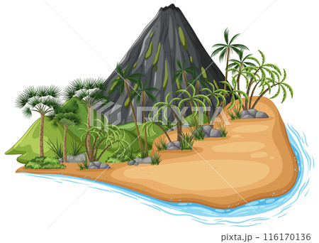 Tropical Island with Volcano 116170136
