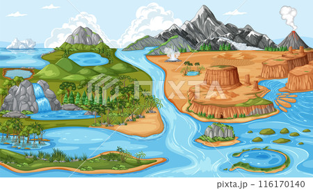 Diverse Landforms and Water Bodies Diverse Landforms and Water Bodies 116170140