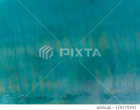 Sea surface aerial view,Bird eye view photo of sea waves and water surface texture, Ocean sea background, Beautiful nature Amazing view sea background 116170341