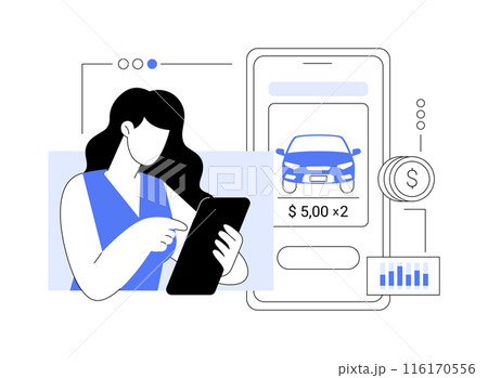 Ride dynamic pricing abstract concept vector illustration. 116170556