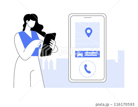 Call for a taxi abstract concept vector illustration. 116170593