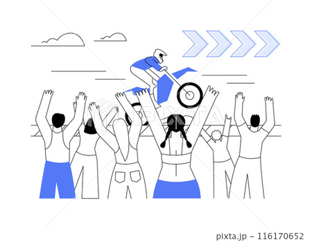 Motorsport fans abstract concept vector illustration. 116170652