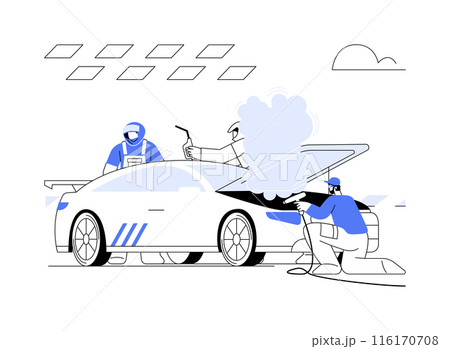 Overheated engine abstract concept vector illustration. Overheated engine abstract concept vector illustration. 116170708