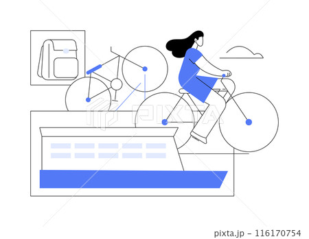 Ferry facilities for travelers abstract concept vector illustration. Ferry facilities for travelers abstract concept vector illustration. 116170754