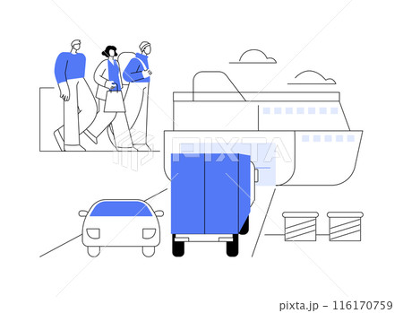 Car ferry abstract concept vector illustration. 116170759
