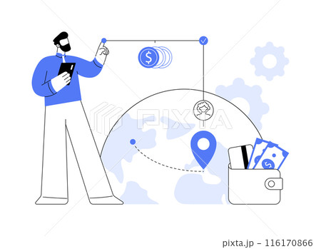 Cross-border payments abstract concept vector illustration. 116170866