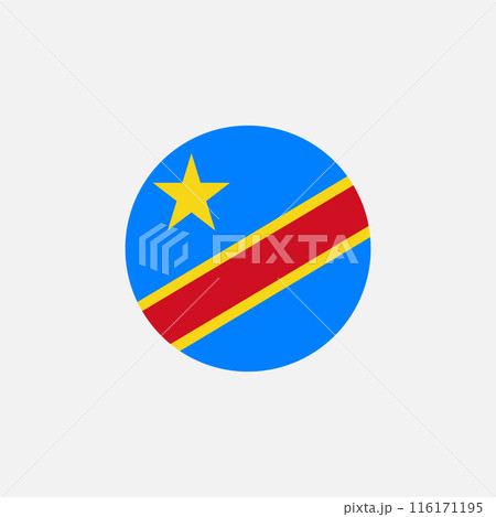 Round Democratic Republic of Congo flag emblem design element Round Democratic Republic of Congo flag emblem design element 116171195