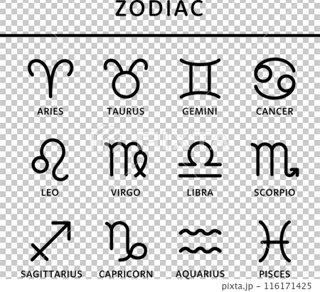 Zodiac symbol icon set 116171425