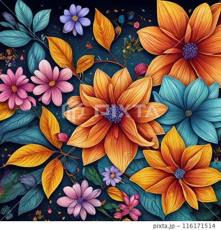 seamless pattern with flowers 116171514