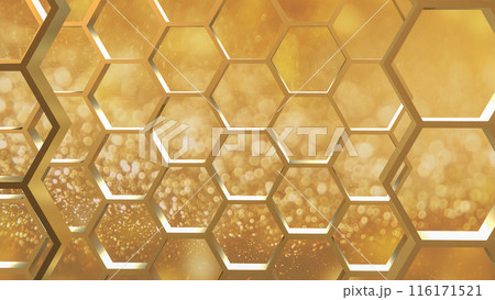 The Gold Hive for Abstract luxury Background concept 3d rendering 116171521
