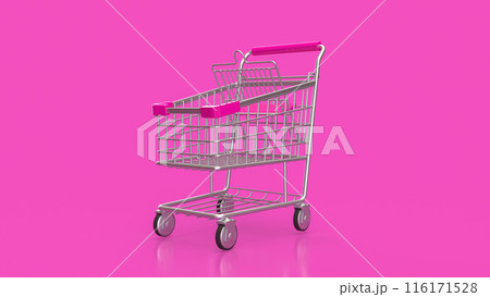 The shopping cart on pink Background 3d rendering. The shopping cart on pink Background 3d rendering. 116171528