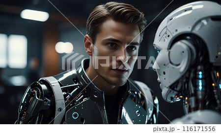 human and ai robot 116171556