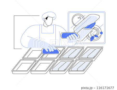 Packing food abstract concept vector illustration. Packing food abstract concept vector illustration. 116171677