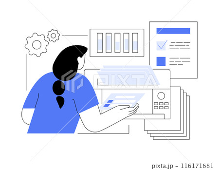 Ballot scanning abstract concept vector illustration. Ballot scanning abstract concept vector illustration. 116171681