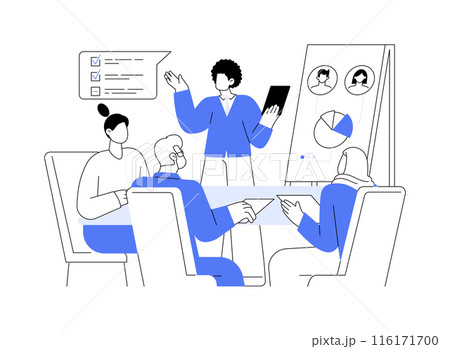 Training survey interviewers abstract concept vector illustration. 116171700