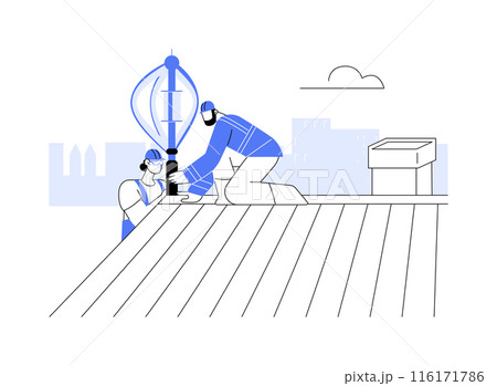 Small-scale wind power abstract concept vector illustration. 116171786