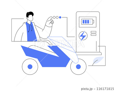 Electric motorcycle abstract concept vector illustration. Electric motorcycle abstract concept vector illustration. 116171815
