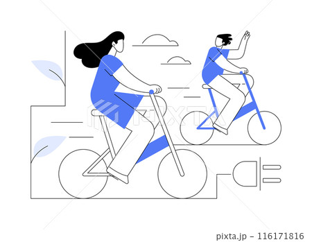 Electric bicycle abstract concept vector illustration. Electric bicycle abstract concept vector illustration. 116171816
