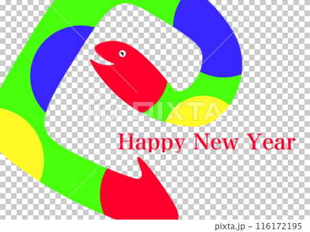 Colorful snake happy new year card 116172195