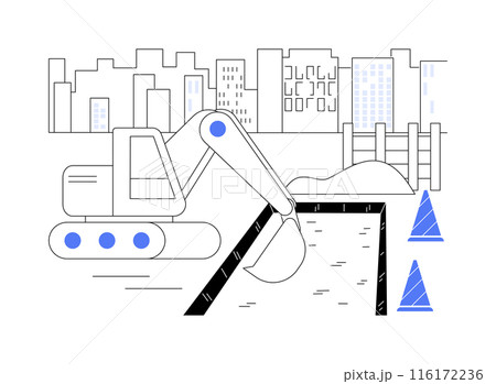 Site excavation abstract concept vector illustration. Site excavation abstract concept vector illustration. 116172236