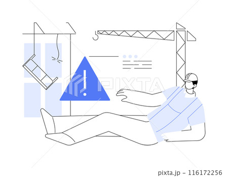 Workplace accident abstract concept vector illustration. Workplace accident abstract concept vector illustration. 116172256