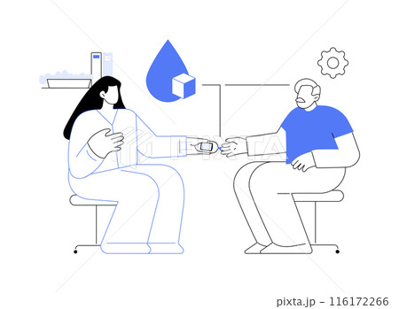 Diabetes check-up abstract concept vector illustration. Diabetes check-up abstract concept vector illustration. 116172266