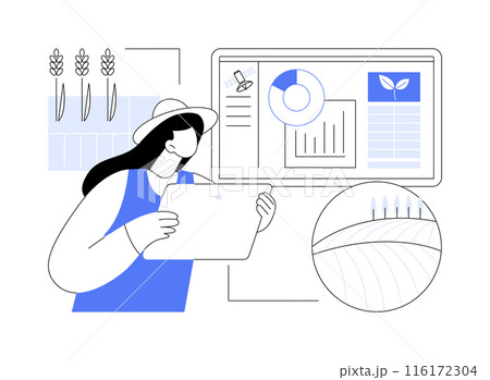 Smart farming dashboard abstract concept vector illustration. 116172304