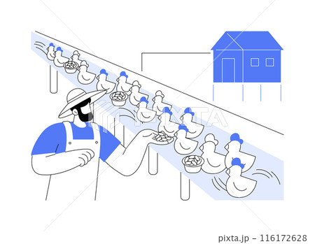 Poultry breeding abstract concept vector illustration. 116172628