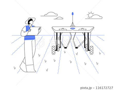 Weed control robots abstract concept vector illustration. Weed control robots abstract concept vector illustration. 116172727