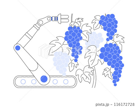 Harvesting and picking robots abstract concept vector illustration. Harvesting and picking robots abstract concept vector illustration. 116172728