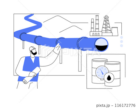 Oil pipelines abstract concept vector illustration. 116172776