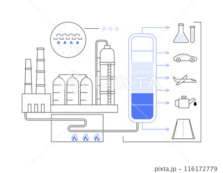 Crude oil distillation abstract concept vector illustration. 116172779