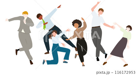 ビジネスマンが躍るベクターイラスト ビジネスマンが躍るベクターイラスト 116172953
