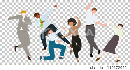 ビジネスマンが躍るベクターイラスト ビジネスマンが躍るベクターイラスト 116172953