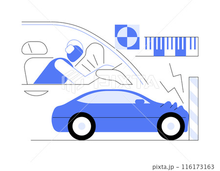 Crash test abstract concept vector illustration. 116173163