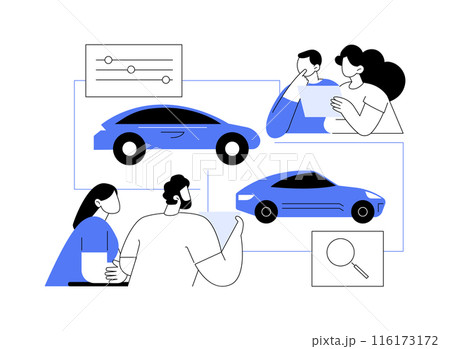 Automotive market research abstract concept vector illustration. 116173172