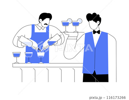 Bar teamwork abstract concept vector illustration. 116173266