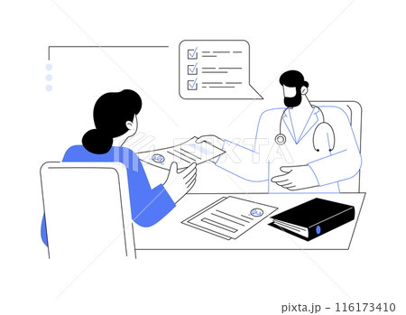 Pass a medical examination abstract concept vector illustration. 116173410