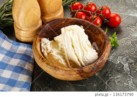 Italian delicous stracciatella cheese 116173790