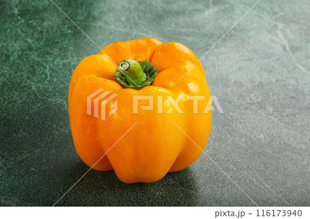 Orange ripe Bulgarian bell pepper Orange ripe Bulgarian bell pepper 116173940