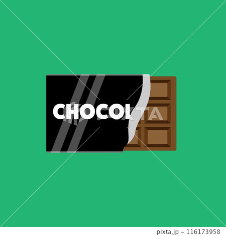 シンプルな板チョコのイラスト 背景付き 116173958