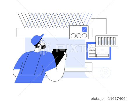 Woven fabrics abstract concept vector illustration. Woven fabrics abstract concept vector illustration. 116174064